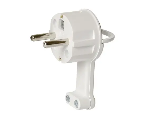 Plug Timex angled flat white Uni-Schuko