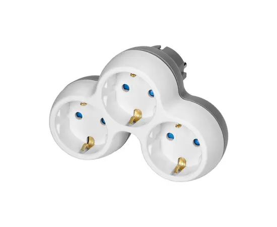 Splitter ORNO Schuko 3 white gray