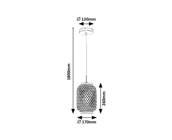 Подвес Rabalux 72091 Adalla 1 E27 40w черный дерево