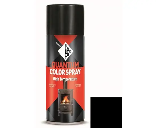 საღებავი სპრეი ცეცხლგამძლე Elastotet Quantum Color Spray High Temperature შავი 400 მლ