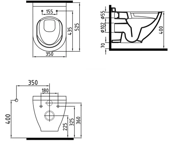 Wall hung toilet Bien Harmony VC 52 white