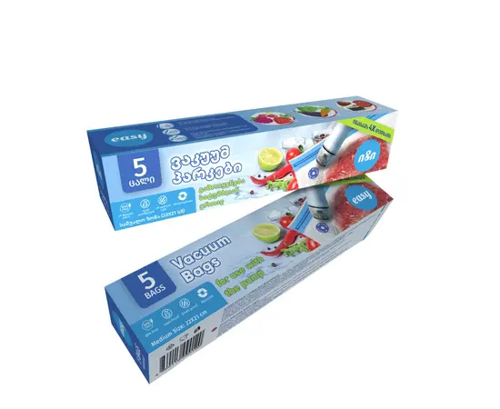Vacuum bags with double zip lock medium size Easy 5pcs