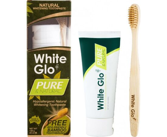 Toothpaste and brush White Glo Pure