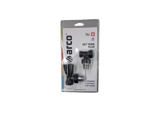 ვინტილების კომლექტი რადიატორისთვის Arco  1/2H-1/2M PPR Black