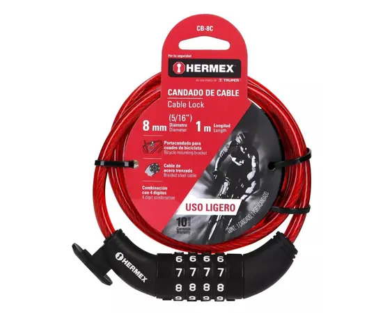 Замок навесной с тросом кодовый Hermex 43925 CB-10C
