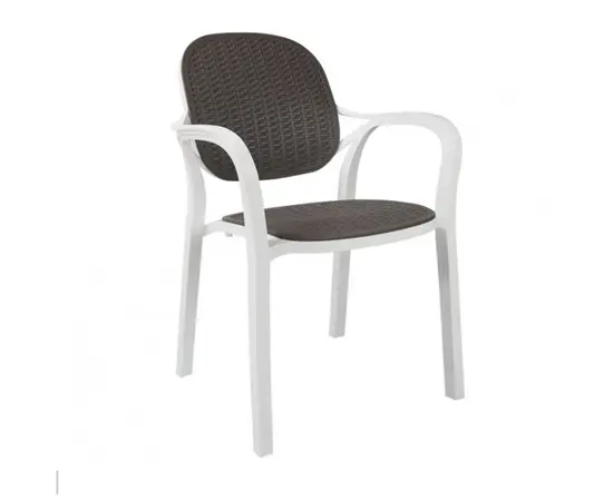 სკამი YONCA RATTAN ARMCHAIR  WHITE/ANT CT024