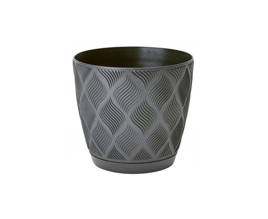 ქოთანი ყვავილის FORM PLASTIC flow petit eco recycled z podstawka 13 anthracite