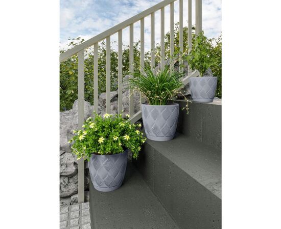 ქოთანი ყვავილის FORM PLASTIC flow petit eco recycled z podstawka 15 anthracite