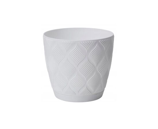 ქოთანი ყვავილის FORM PLASTIC flow petit eco recycled z podstawka 15 white