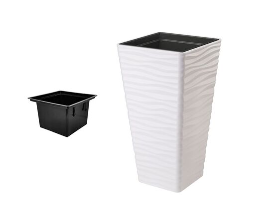 ქოთანი ყვავილის FORM PLASTIC sahara dunes slim kwadrat 40 white