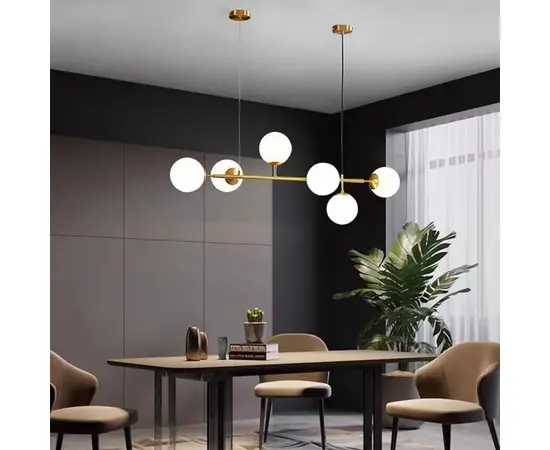 ჭაღი Pendent E27 8 2313-8 BZ WH ოქროსფერი თეთრი