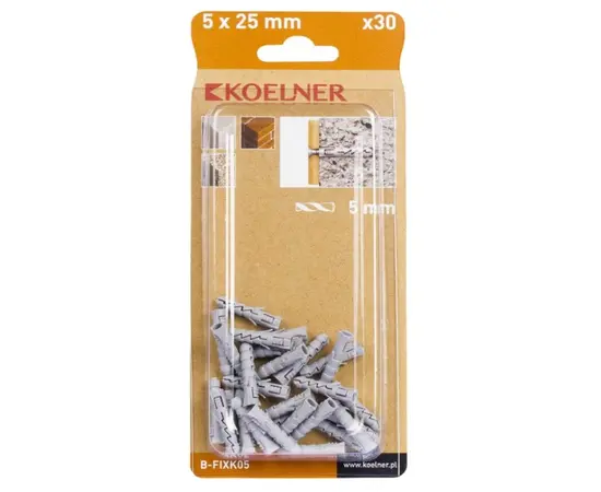 დიუბელი Koelner 30 ც B-FIXK05 5x25mm ბლისტი