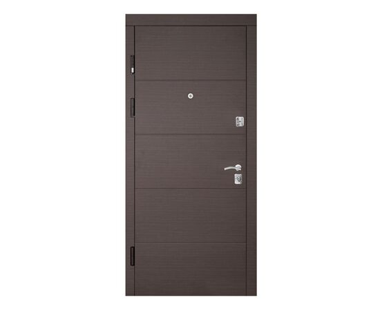 Дверь металлическая внутреннее открытие Feran 777 L 960x2200mm венге темный горизонт
