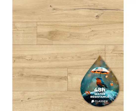 ლამინატი წყალმდგრადი Classen Casa Energy Aqua Protect 4V AC5/33 მუხა Cabrillo Rustic 1285x192x8 მმ