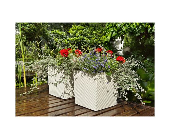 ქოთანი ყვავილის Lamela JUKA rattan planter white 25x25 სმ