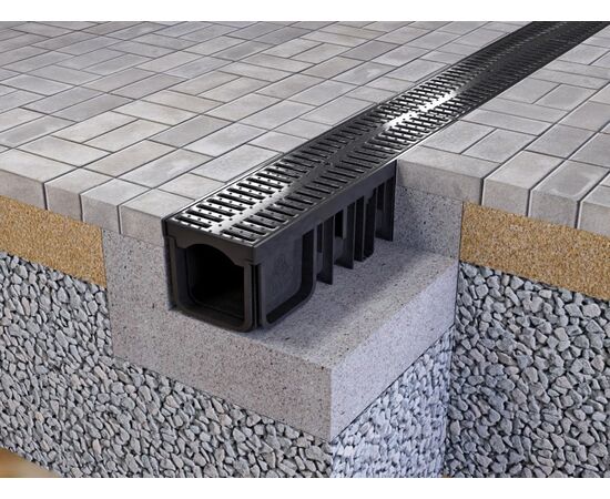 Drainage tray Devorex XDRAIN C250 130/90 black with polyamide lattice 0.5 m