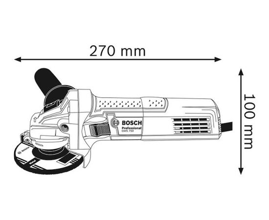 კუთხსახეხი მანქანა Bosch GWS 750-125 Professional 750W (0601394001)