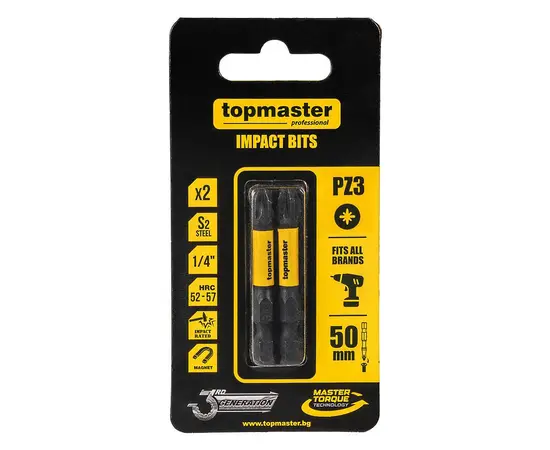 ბიტა დარტყმითი TOPMASTER 338735 PZ3 50 მმ 2 ც