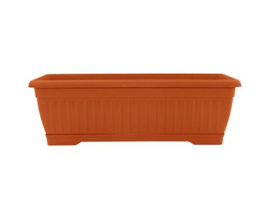 Balcony Flower Pot Plastic with a stand Terra 100x19 (terracotta)