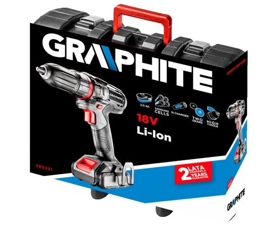 Cordless drill-screwdriver Graphite 58G221 18V