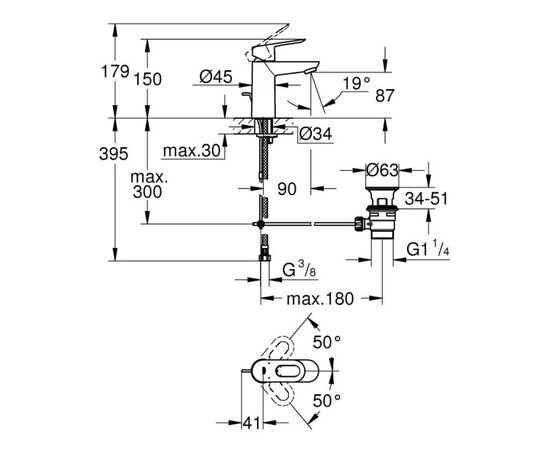 Washbasin faucet Grohe Start Loop 23349000