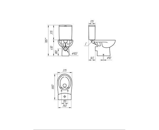 Toilet bowl Cersanit NATURE Clean On 011 3/5