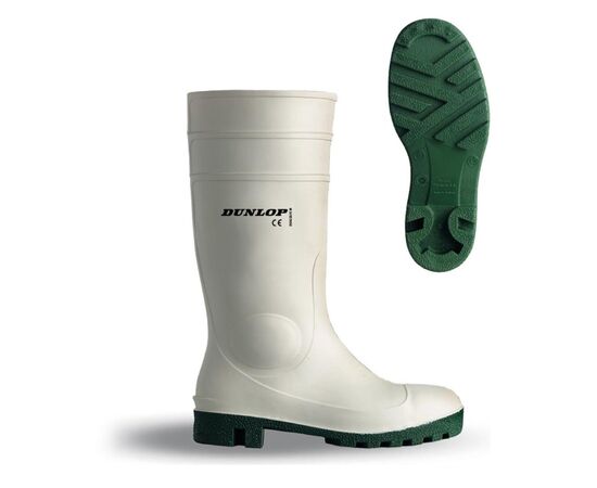 ჩექმები რეზინის Dunlop S40 თეთრი, დამცავი ცხვირით PVC 9HYSA46