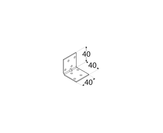 კუთხე პერფორირებული Domax KMP 1, 40x40x40x1,5 მმ.
