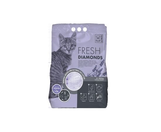 კატის ქვიშა M-Pets FRESH DIAMONDS 5ლ ლავანდა