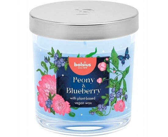 Свеча ароматичекая в стекле Bolsius Peony blueberry 80/72 мм
