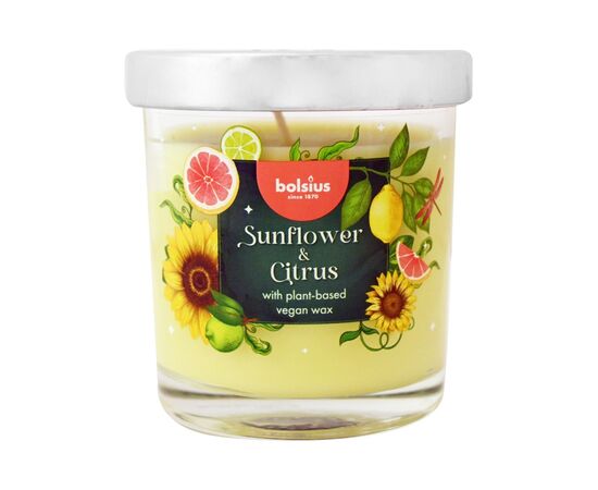 სანთელი არომატული მინაში Bolsius Sunflower citrus 80/72 მმ