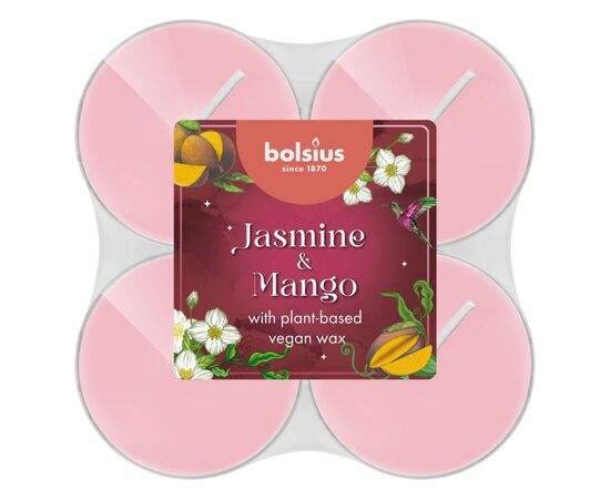 სანთელი ჩაის არომატული Bolsius jasmine mango 8 სთ 8 ც