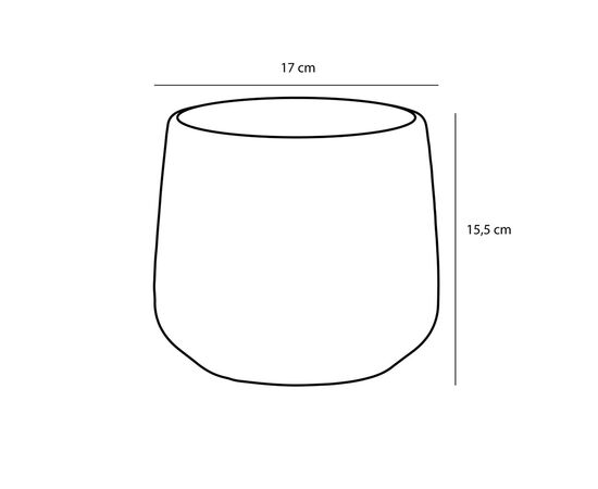 Горшок керамический Amber pot round taupe matt - h15,5xd17cm