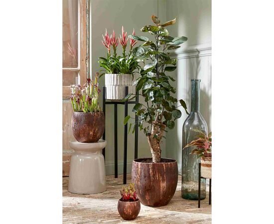 ქოთანი კერამიკული Apiro pot round off white - h27xd31cm