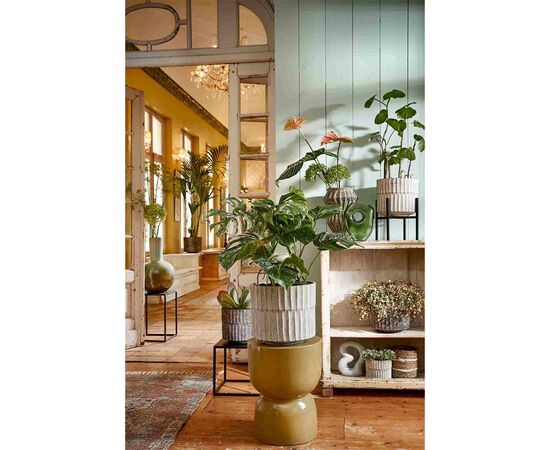ქოთანი კერამიკული Apiro pot round off white - h27xd31cm