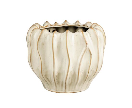ქოთანი კერამიკული Thom pot round off white - h15xd18,5cm