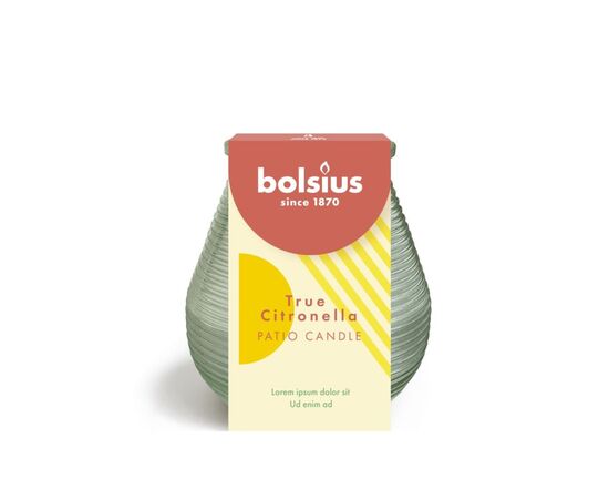 Свеча в стекле Bolsius True Citronela green 94/91 мм