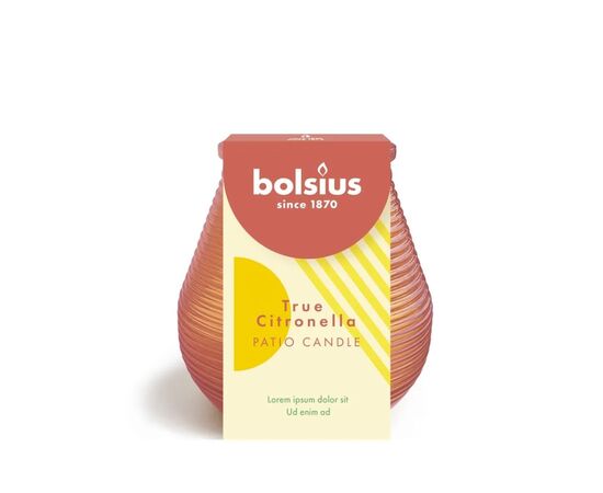 Свеча в стекле Bolsius True Citronela coral 94/91 мм