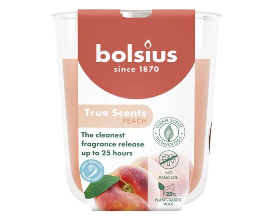 სანთელი არომატული მინაში Bolsius Peach 80/73 მმ