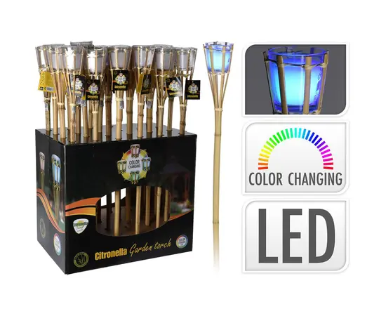 Bamboo garden torch GARDEN TORCH BAMBOO WITH LED
