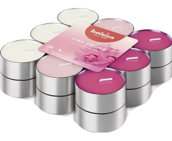 Свеча чайная ароматическая Bolsius Pink orchid 3,5ч 18 шт