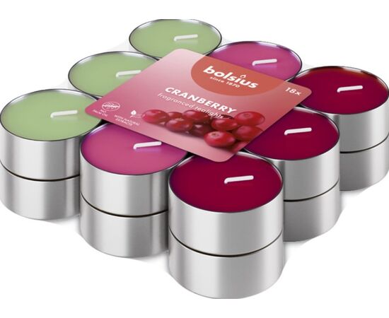 Свеча чайная ароматическая Bolsius Cranberry 3,5ч 18 шт