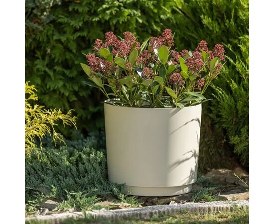 ქოთანი ყვავილის Lamela AURA 200 recycled planter with stand - beige 4,7L