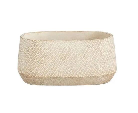 ქოთანი კერამიკული Camino pot oval taupe - l24,5xw14,5xh11,5cm