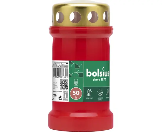 Свеча пасхальная Bolsius 50 ч красный 5693