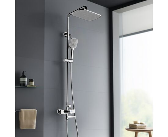 Shower system with mixer Rubineta Veneto Easy Push-10 (SW) Chrome