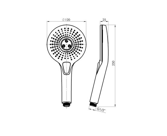 Shower head Rubineta Imperia BK
