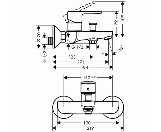 Bath Mixer Hansgrohe 71440670
