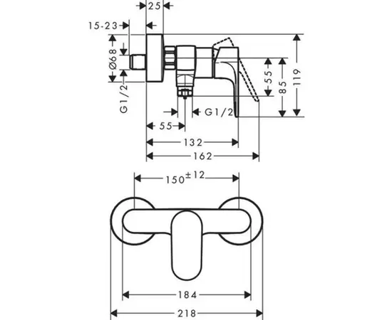 საშხაპე შემრევი Hansgrohe 72640670