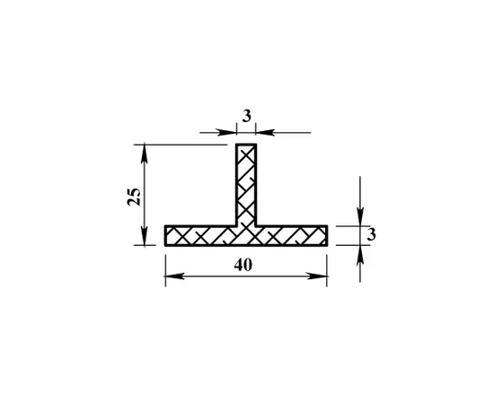 Aluminum T-shape profile PilotPro 40х25х3 2 m